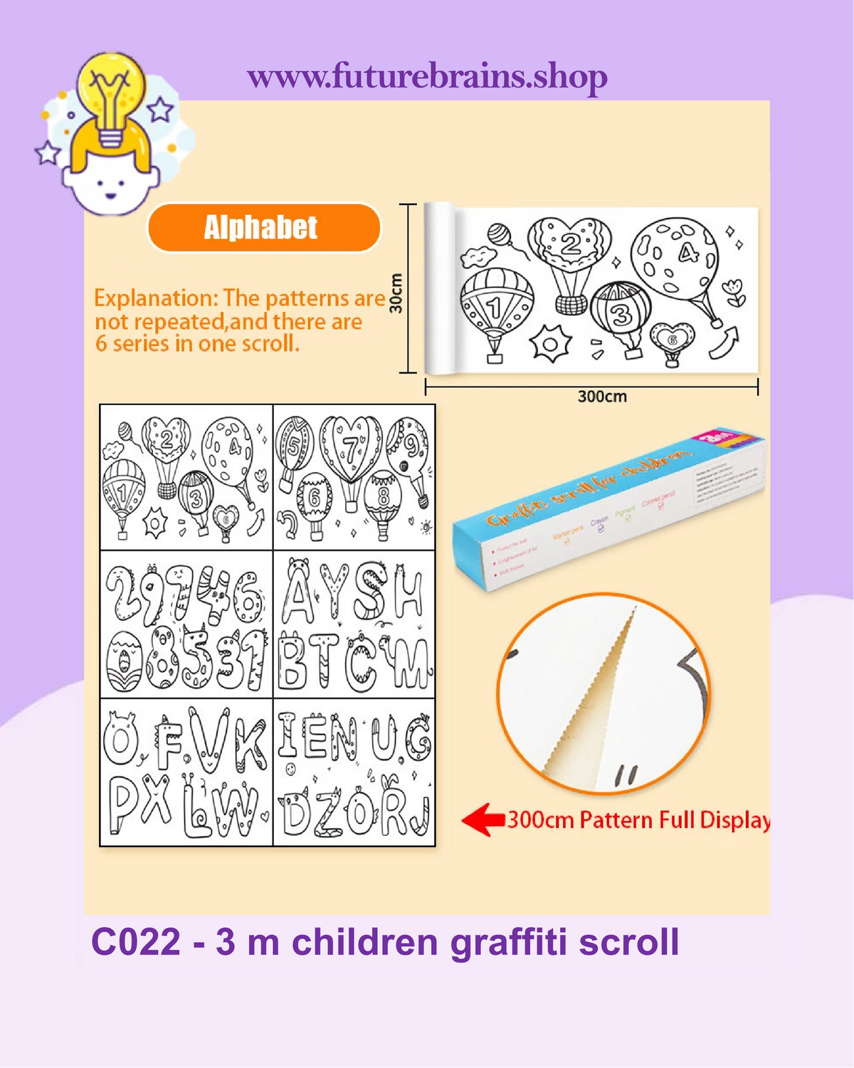 C022 - 3 m children graffiti scroll