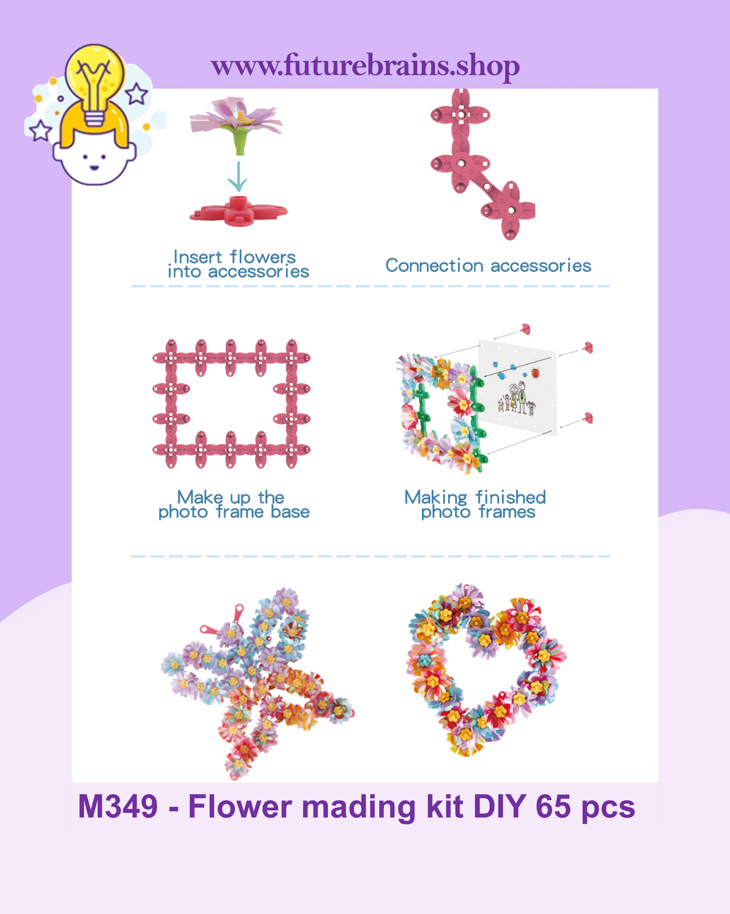 M349 - Flower mading kit DIY 65 pcs