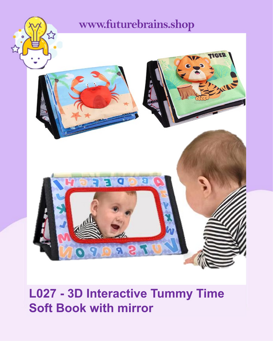 L027 - 3D Interactive Tummy Time Soft Book with mirror