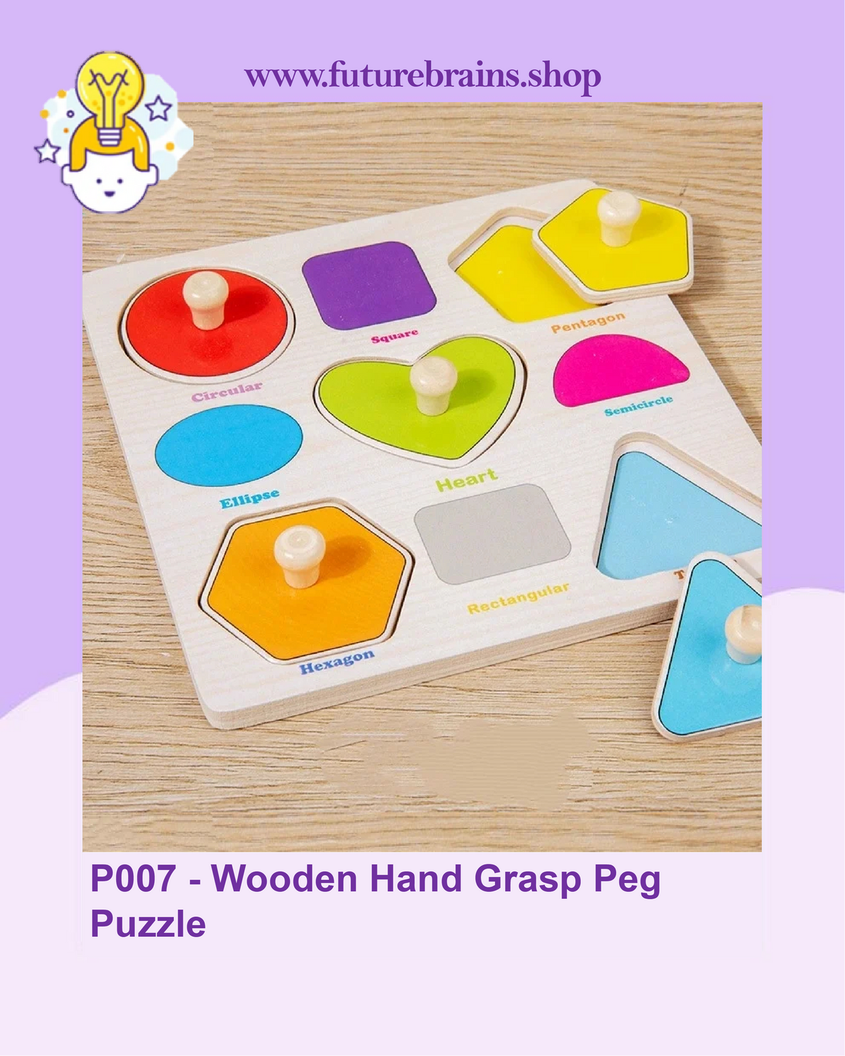 P007 - Wooden Hand Grasp Peg Puzzle