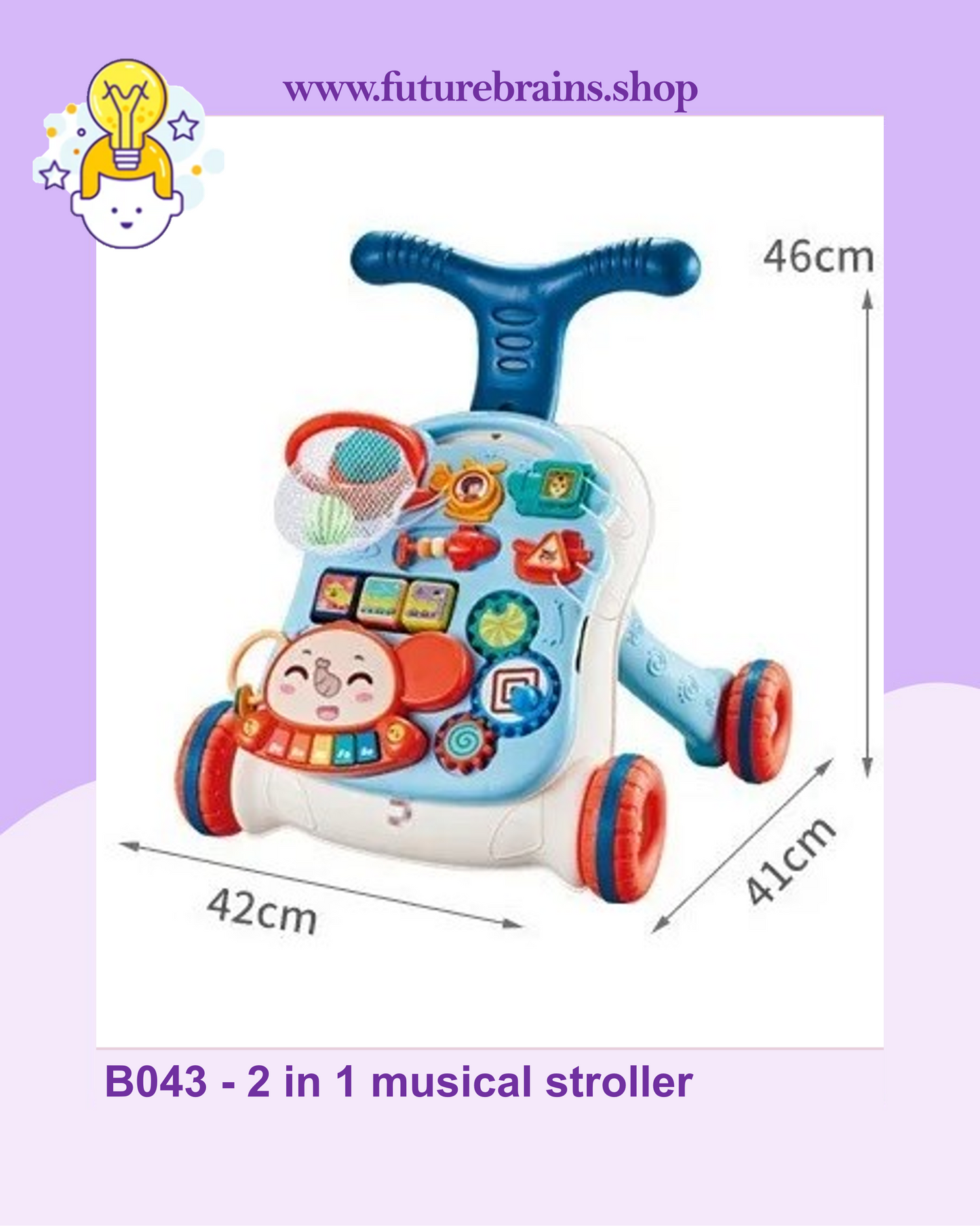 B043 - 2 in 1 musical stroller