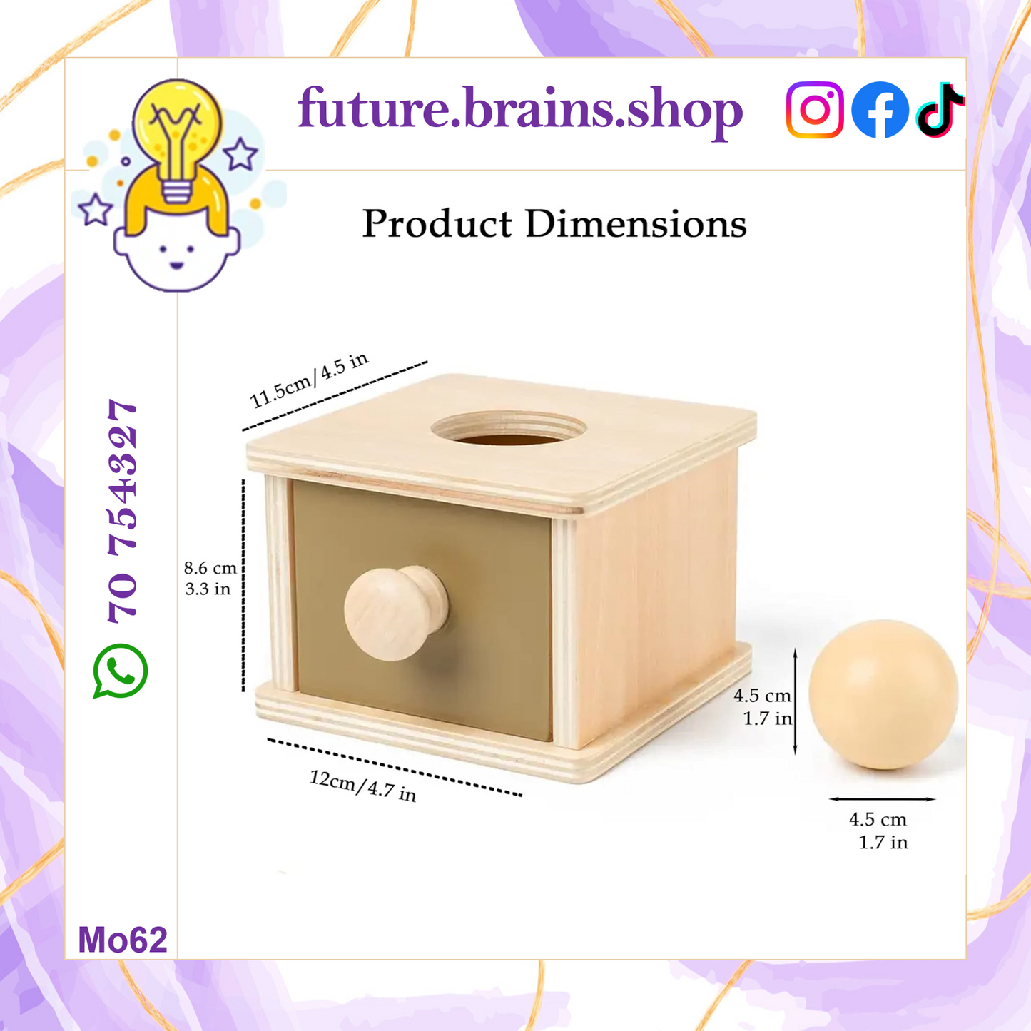 Mo062 - Montessori Ball Drop Object Permanence Box