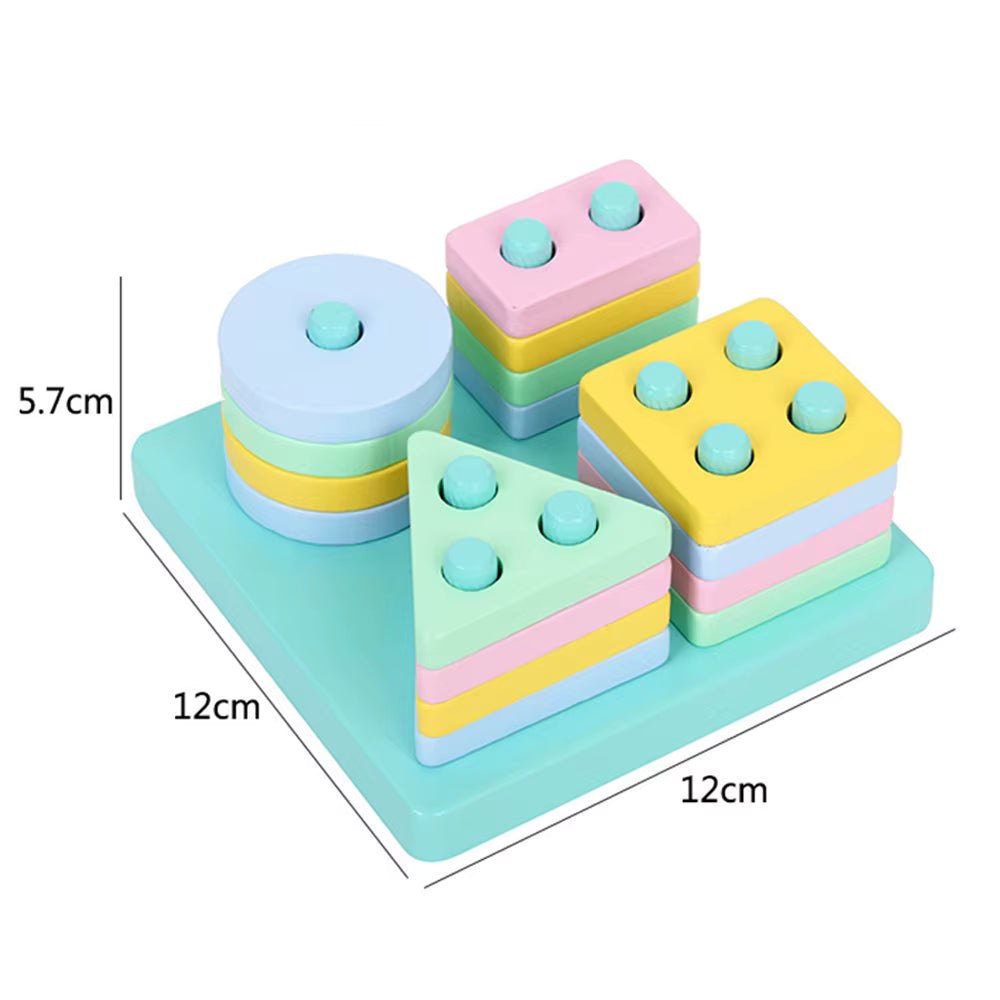 M017 - Wooden sorting and stacking shapes