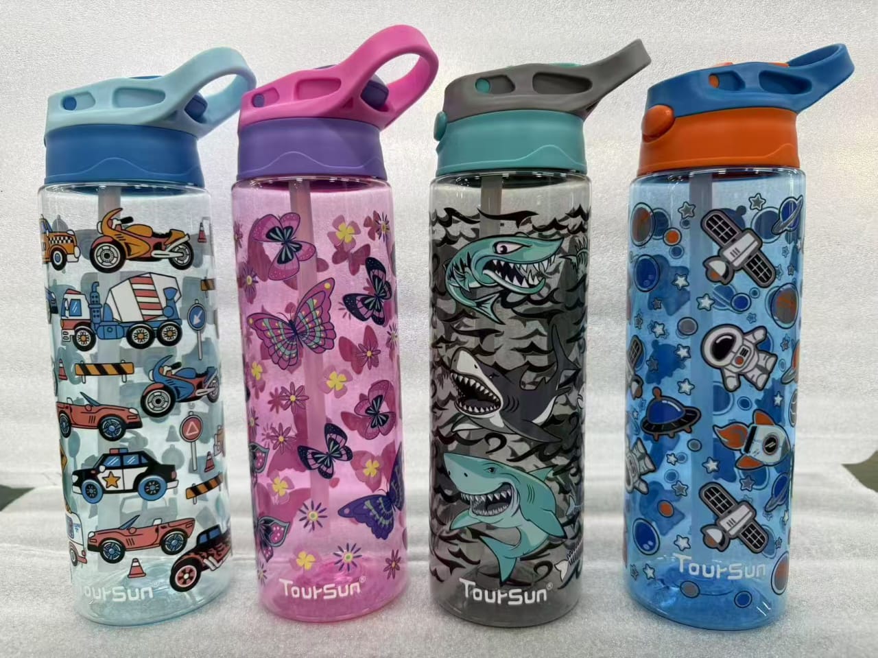 SBA003 - 750 ml Toursun® plastic water bottle with straw