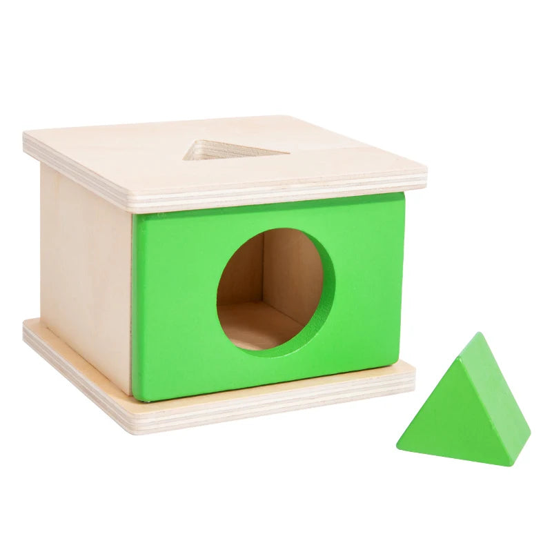 M087 - Wooden Montessori Shape Sorting & Object Permanence Box