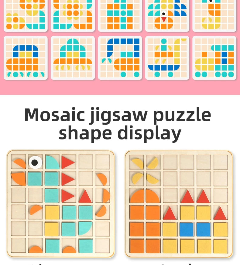 M024 - Rubber band nail board & mosaic puzzle 2 in 1