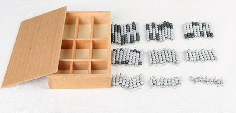 Mo081 - Montessori grey beads bar