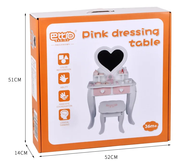 M260 - White and Pink dressing table 82 x 48 cm (FREE DELIVERY)