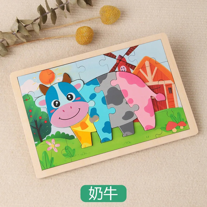 P081 - 2 in 1, 3D wooden puzzle