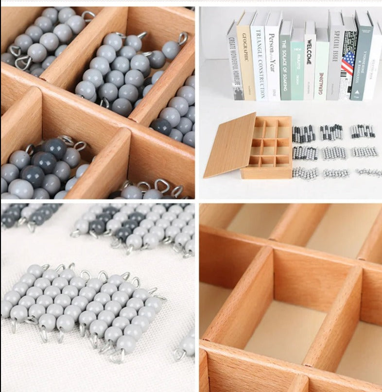 Mo081 - Montessori grey beads bar