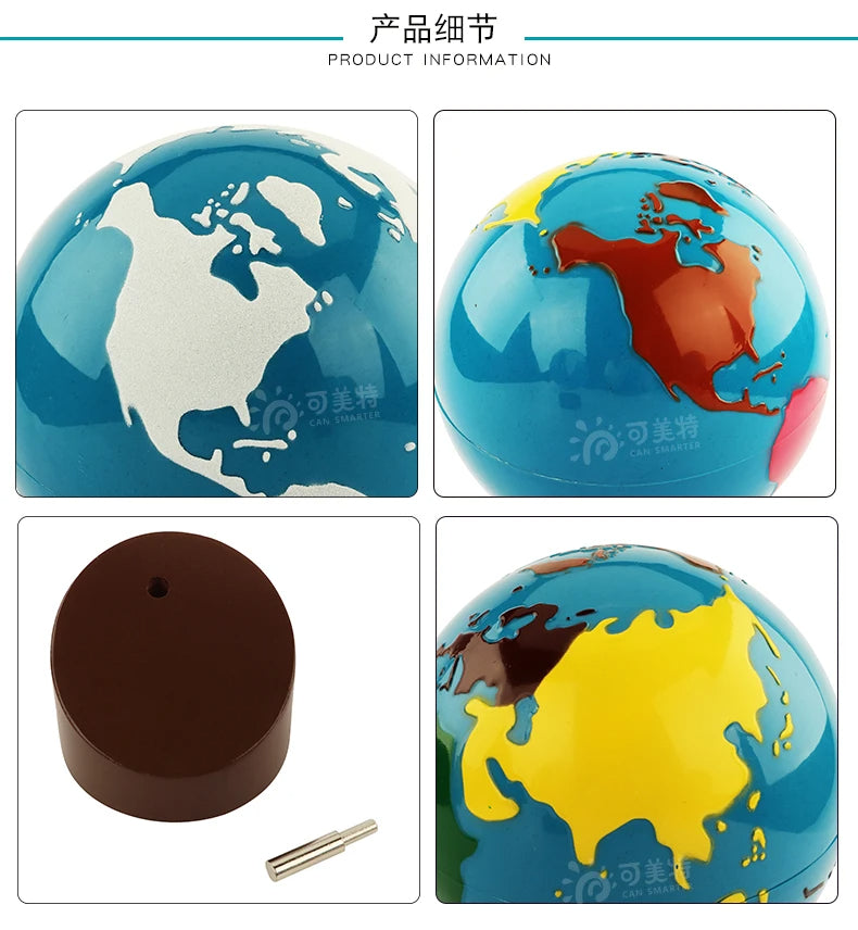 Mo074 - Montessori globe of the continents colored