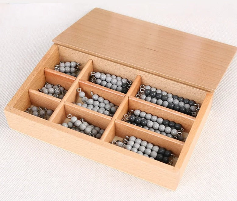 Mo081 - Montessori grey beads bar