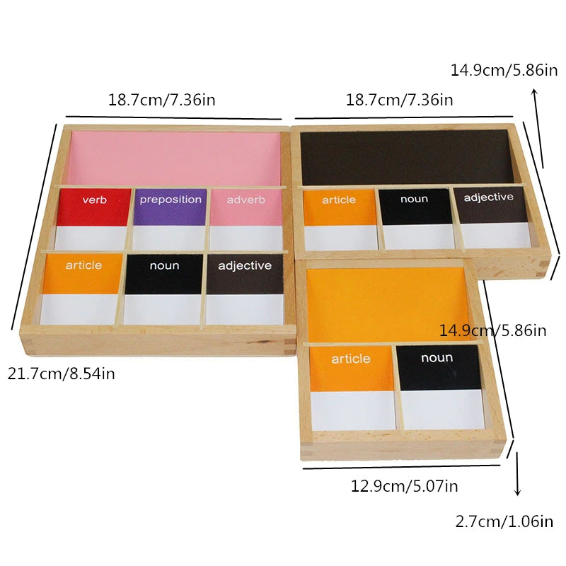 Mo083 - Montessori grammar boxes