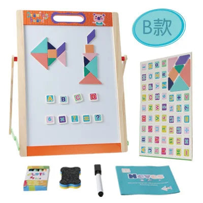 M174 - Drawing board with tangram puzzles