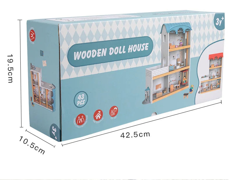 M259 - Wooden doll house 42 x 39 cm