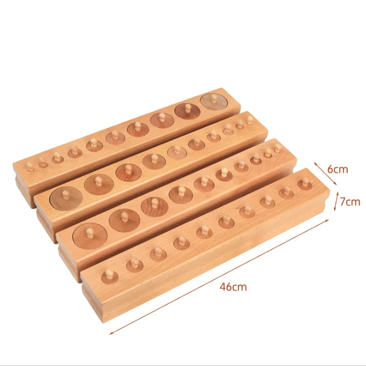 Mo059 - International Montessori wooden cylinder sockets