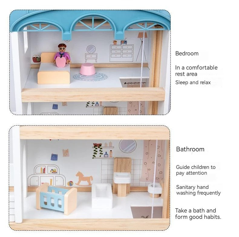 M259 - Wooden doll house 42 x 39 cm