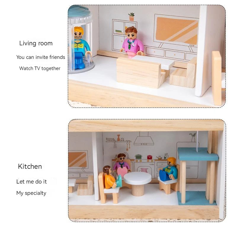 M259 - Wooden doll house 42 x 39 cm
