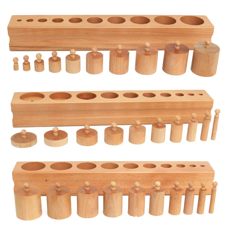 Mo059 - International Montessori wooden cylinder sockets