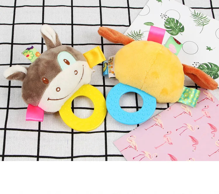 B023 - Baby hand gripping gum rattle plush toy