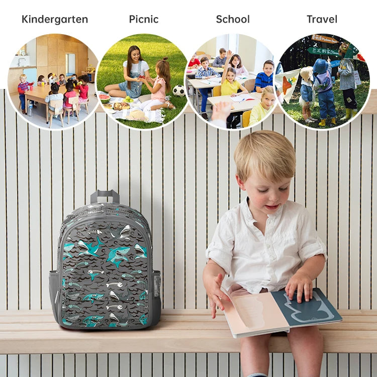 SB011 - 26 cm Toursun school bag sharks design