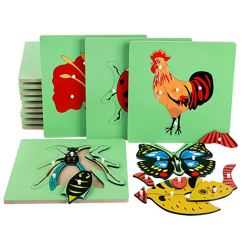 Mo067 - Montessori animals and plants puzzles