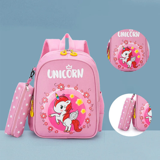 SB008 - 30 cm 2 pcs set: 30 cm backpack unicorn design + pencil case