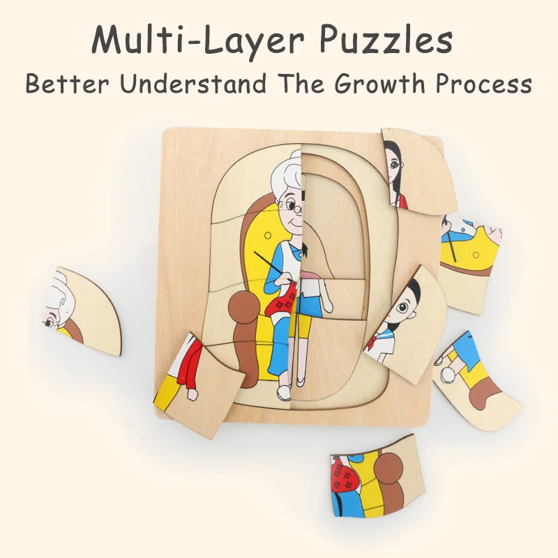 Mo094 - Montessori Life cycle layers puzzle