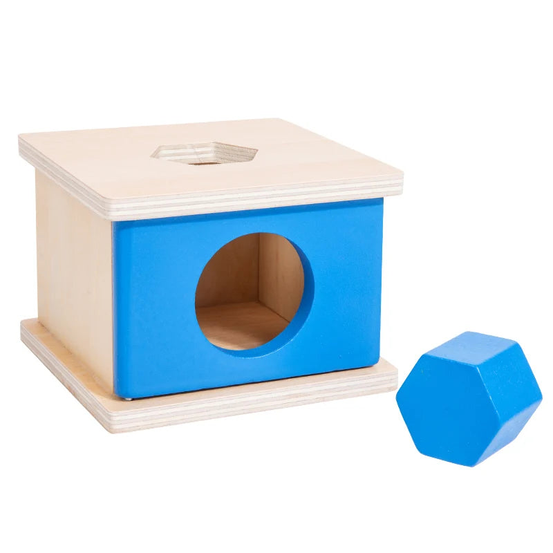 M087 - Wooden Montessori Shape Sorting & Object Permanence Box
