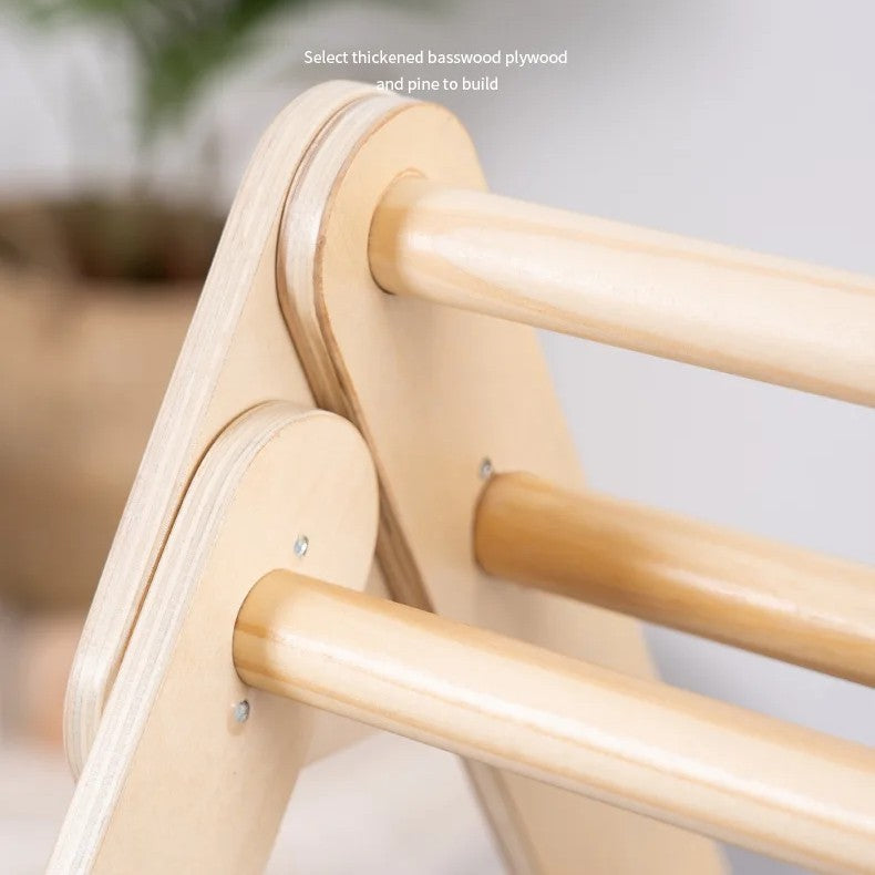 M049 - Montessori Foldable Wooden Pikler Triangle & Reversible Slide Set (FREE delivery)