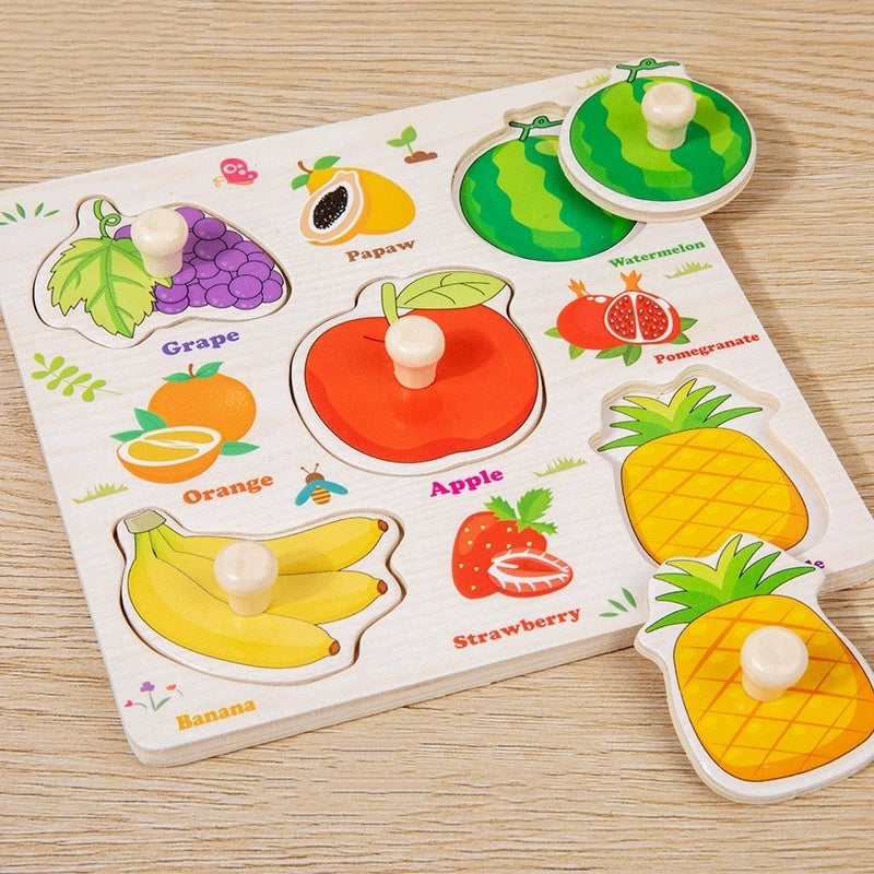 P007 - Wooden Hand Grasp Peg Puzzle