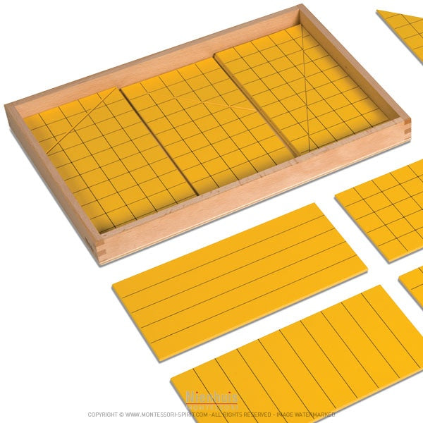 Mo084 - Montessori yellow triangles for area