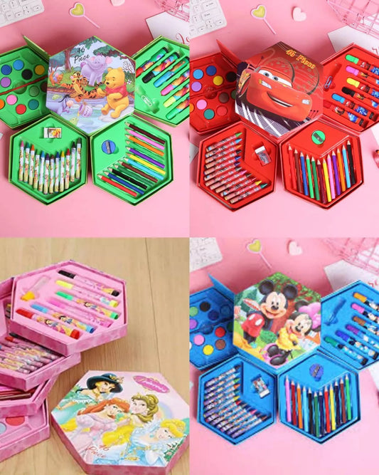 X013 - 46 pcs hexagon coloring box