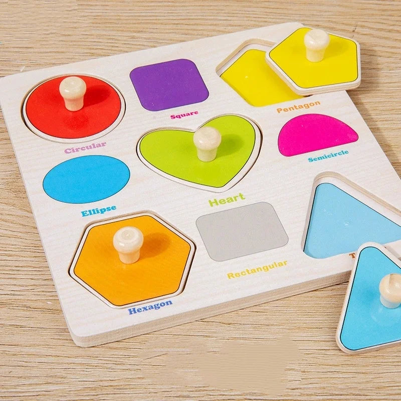 P007 - Wooden Hand Grasp Peg Puzzle