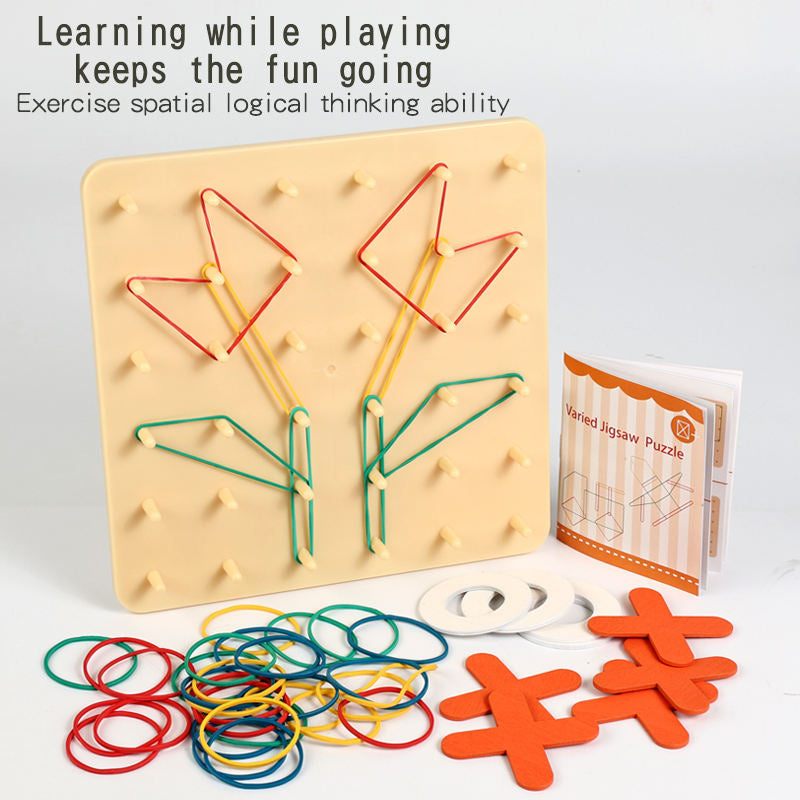 M026 - Rubber band nail board & tic-tac-toe 2 in 1